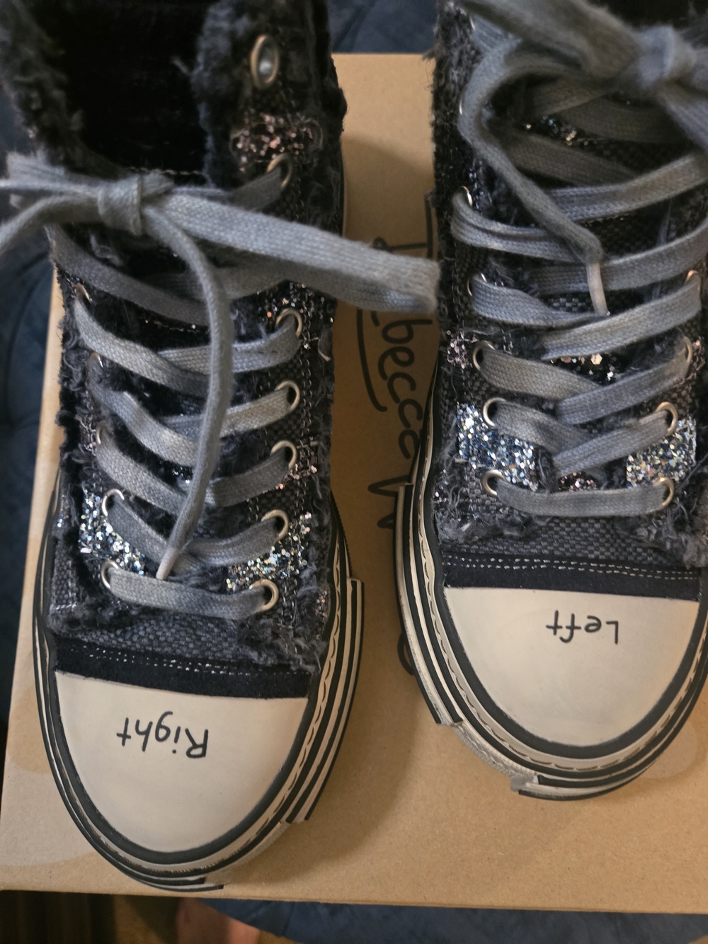 Women's Gray Glitter High-Top Lace-Up Sneakers